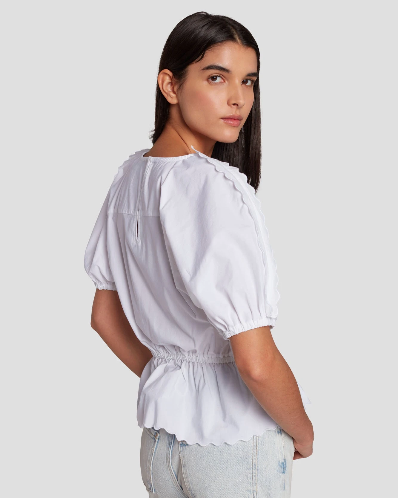 7 For All Mankind Eyelet Top In Bright White 5 7 For All Mankind Eyelet Top In Bright White - Image 3