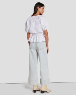 7 For All Mankind Eyelet Top In Bright White 11 7 For All Mankind Eyelet Top In Bright White -Sleek Fit Style 7N569F36 BRW 4