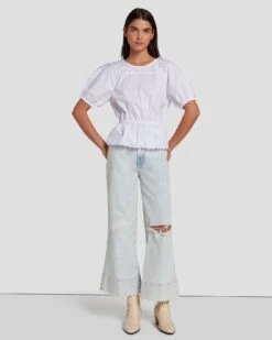 7 For All Mankind Eyelet Top In Bright White 13 7 For All Mankind Eyelet Top In Bright White -Sleek Fit Style 7N569F36 BRW 6