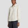 7 For All Mankind Faux Leather Eyelet Classic Shirt In Cream