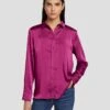 7 For All Mankind Satin Button Up Shirt In Raspberry -Sleek Fit Style 7N574F42 RBR 1