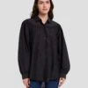 7 For All Mankind Prairie Blouse In Black -Sleek Fit Style 7N577F56 BLK 1