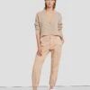 7 For All Mankind Darted Boyfriend Jogger In Coated Camel -Sleek Fit Style 7N732752 KML 1