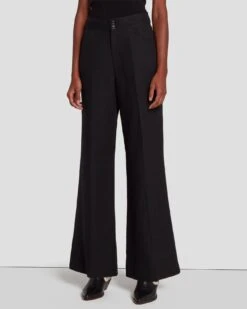 7 For All Mankind Modern Dojo Linen Trouser In Black -Sleek Fit Style 7N818F31 BLK 3