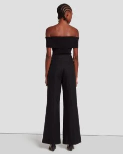 7 For All Mankind Modern Dojo Linen Trouser In Black -Sleek Fit Style 7N818F31 BLK 4