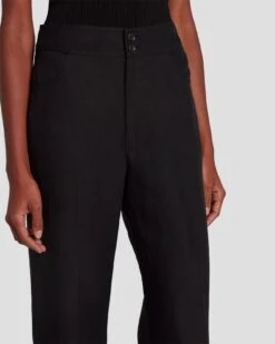 7 For All Mankind Modern Dojo Linen Trouser In Black -Sleek Fit Style 7N818F31 BLK 5