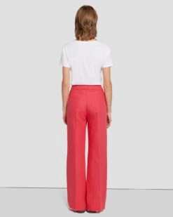 7 For All Mankind Modern Dojo Linen Trouser In Geranium -Sleek Fit Style 7N818F31 GER 2