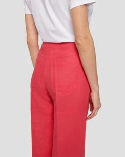 7 For All Mankind Modern Dojo Linen Trouser In Geranium -Sleek Fit Style 7N818F31 GER 3