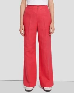 7 For All Mankind Modern Dojo Linen Trouser In Geranium -Sleek Fit Style 7N818F31 GER 5