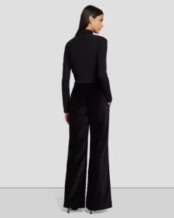 7 For All Mankind Modern Dojo Velvet Trouser In Black 11 7 For All Mankind Modern Dojo Velvet Trouser In Black -Sleek Fit Style 7N824F38 BLK 4