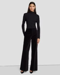 7 For All Mankind Modern Dojo Velvet Trouser In Black 13 7 For All Mankind Modern Dojo Velvet Trouser In Black -Sleek Fit Style 7N824F38 BLK 6