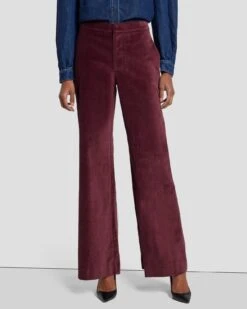7 For All Mankind Modern Dojo Velvet Trouser In Winetasting
