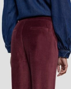 7 For All Mankind Modern Dojo Velvet Trouser In Winetasting -Sleek Fit Style 7N824F38 WNT 6