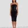 7 For All Mankind Sequin Bodycon Dress In Black -Sleek Fit Style 7N828F44 BLK 1