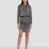 7 For All Mankind Party Dress In Gunmetal 2 7 For All Mankind Party Dress In Gunmetal -Sleek Fit Style 7N831F40 GNM 1