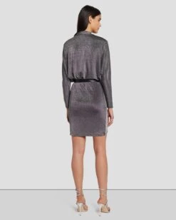 7 For All Mankind Party Dress In Gunmetal -Sleek Fit Style 7N831F40 GNM 4