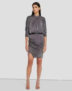 7 For All Mankind Party Dress In Gunmetal -Sleek Fit Style 7N831F40 GNM 6