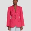7 For All Mankind Cinched Waist Linen Blazer In Geranium -Sleek Fit Style 7N945F31 GER 0558 F