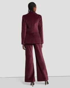 7 For All Mankind Velvet Blazer In Winetasting -Sleek Fit Style 7N947F38 WNT 4