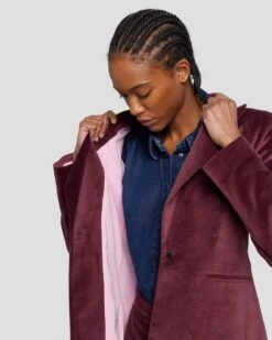 7 For All Mankind Velvet Blazer In Winetasting -Sleek Fit Style 7N947F38 WNT 5