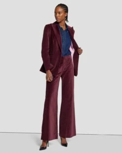 7 For All Mankind Velvet Blazer In Winetasting -Sleek Fit Style 7N947F38 WNT 6