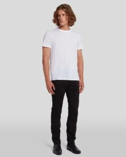 7 For All Mankind Luxe Performance Plus Slimmy In Black -Sleek Fit Style 7T002V60 BLK 6