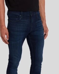 7 For All Mankind Luxe Performance Plus Paxtyn In Deep Blue -Sleek Fit Style 7T010393 DBU 3