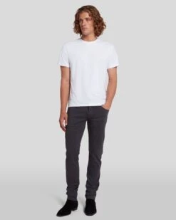 7 For All Mankind Luxe Performance Plus Paxtyn In Gunmetal -Sleek Fit Style 7T010V60 EGM 6