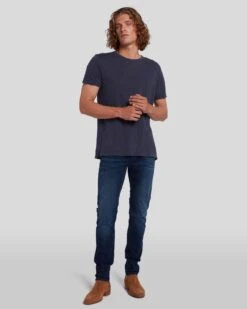 7 For All Mankind Luxe Performance Plus Slimmy Tapered In Deep Blue