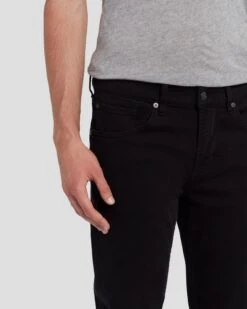 7 For All Mankind Left Hand Slimmy Tapered In True Black 10 7 For All Mankind Left Hand Slimmy Tapered In True Black -Sleek Fit Style 7T042095 TBK 3