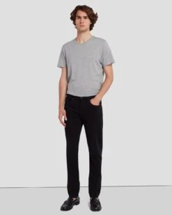7 For All Mankind Left Hand Slimmy Tapered In True Black 13 7 For All Mankind Left Hand Slimmy Tapered In True Black -Sleek Fit Style 7T042095 TBK 6