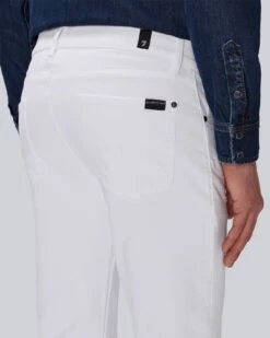 7 For All Mankind EarthKind StretchTek Slimmy Tapered In White -Sleek Fit Style 7T042C13 SKA 3