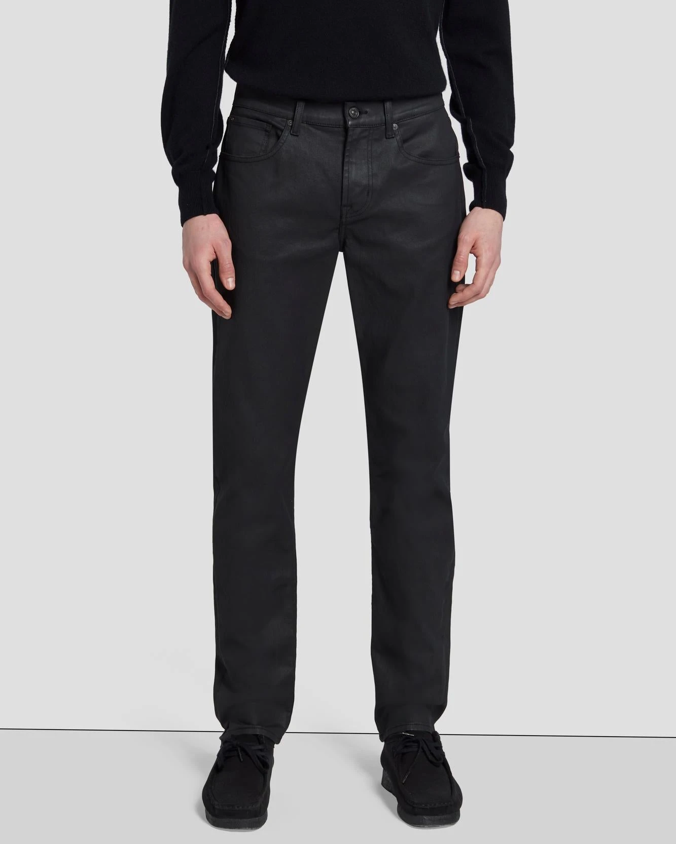 7 For All Mankind Slimmy Tapered In Coated Black 4 7 For All Mankind Slimmy Tapered In Coated Black - Image 2