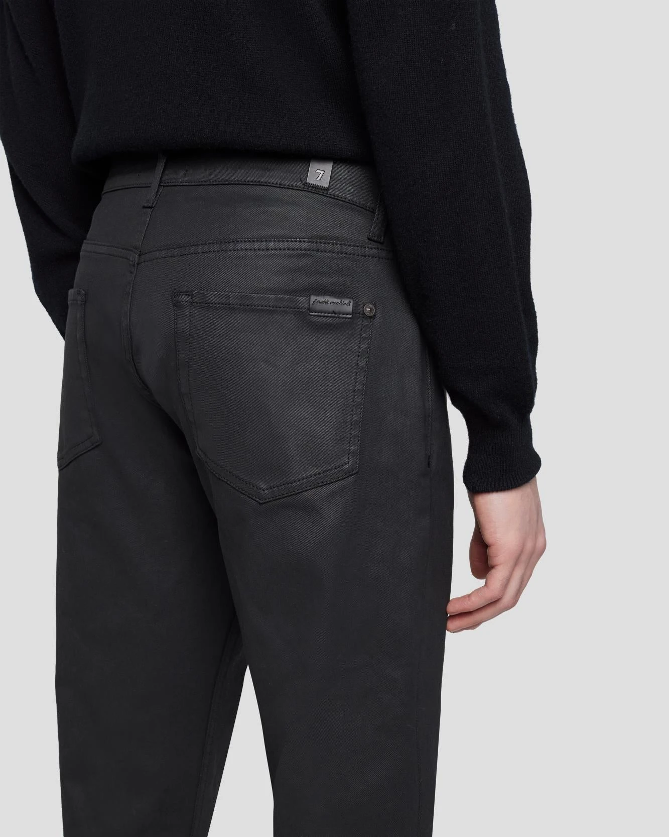 7 For All Mankind Slimmy Tapered In Coated Black 7 7 For All Mankind Slimmy Tapered In Coated Black - Image 5