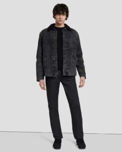 7 For All Mankind Slimmy Tapered In Coated Black 13 7 For All Mankind Slimmy Tapered In Coated Black -Sleek Fit Style 7T042C90 BLK 6