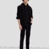7 For All Mankind Corduroy Slimmy Tapered In Black -Sleek Fit Style 7T042C95 BLK 1