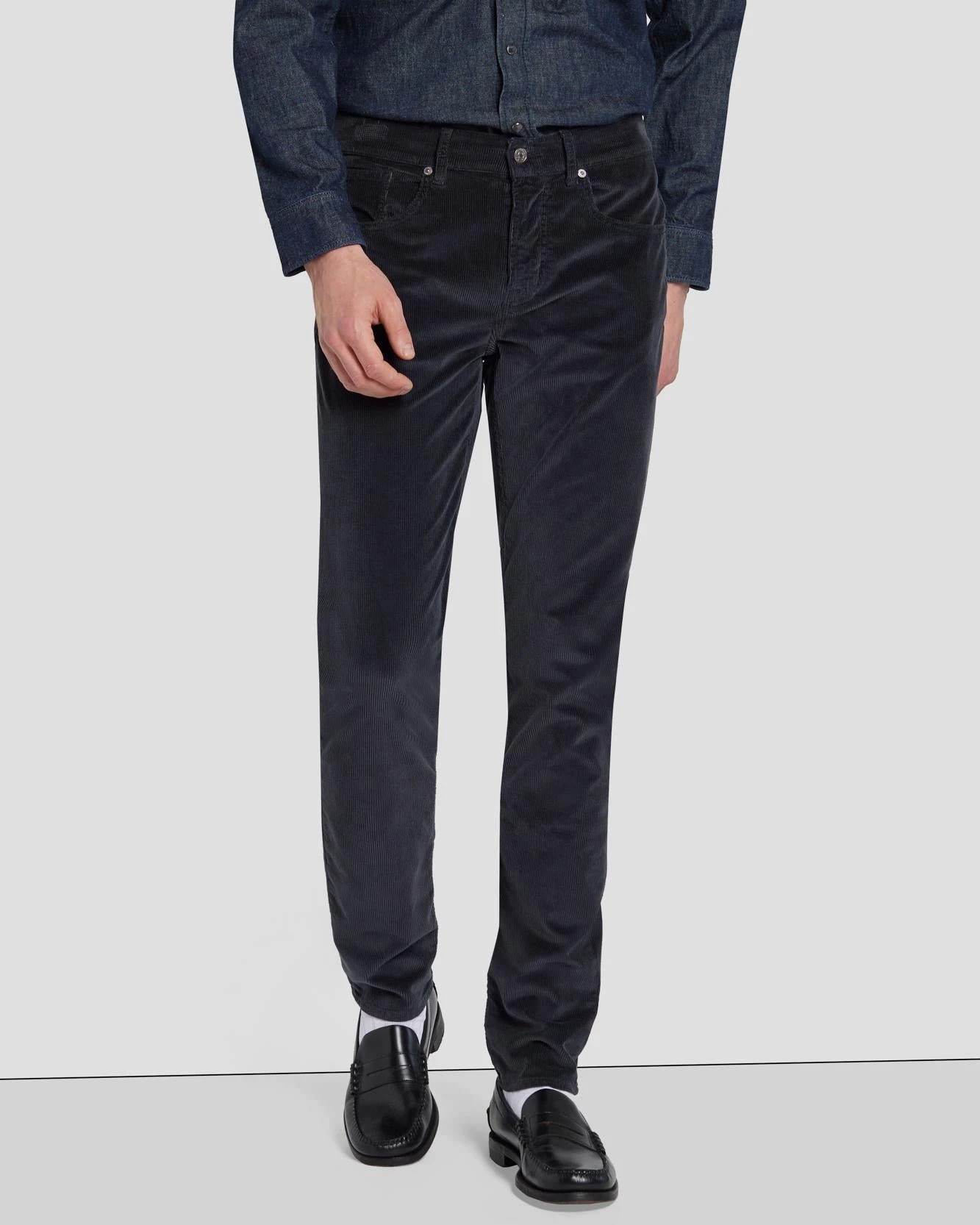 7 For All Mankind Corduroy Slimmy Tapered In Navy 4 7 For All Mankind Corduroy Slimmy Tapered In Navy - Image 2