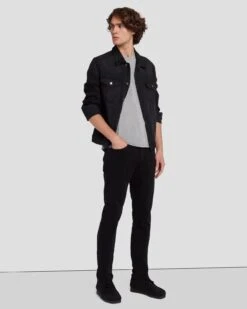 7 For All Mankind Left Hand Paxtyn In True Black 12 7 For All Mankind Left Hand Paxtyn In True Black -Sleek Fit Style 7T185095 TBK 6