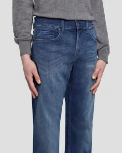 7 For All Mankind Austyn Squiggle In Dark Lago 10 7 For All Mankind Austyn Squiggle In Dark Lago -Sleek Fit Style 7T501B10 DKL 3