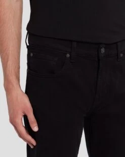 7 For All Mankind Left Hand Slimmy In True Black -Sleek Fit Style 7T511095 TBK 3