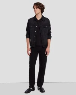 7 For All Mankind Left Hand Slimmy In True Black -Sleek Fit Style 7T511095 TBK 6