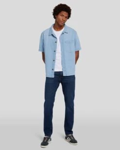 7 For All Mankind EarthKind Stretch Tek Slimmy In Timeless -Sleek Fit Style 7T511C42 TMS 05