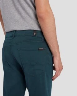 7 For All Mankind Luxe Performance Plus Slimmy In Hunter Green -Sleek Fit Style 7T511V60 HUG 5