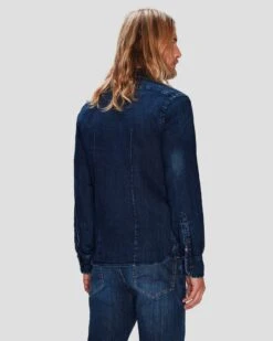 7 For All Mankind Airweft Button Up Shirt In Malibu -Sleek Fit Style 7T92383L XMU 3