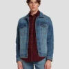 7 For All Mankind Perfect Trucker Jacket In Ramble 1 7 For All Mankind Perfect Trucker Jacket In Ramble -Sleek Fit Style 7T924C10 RBE 1