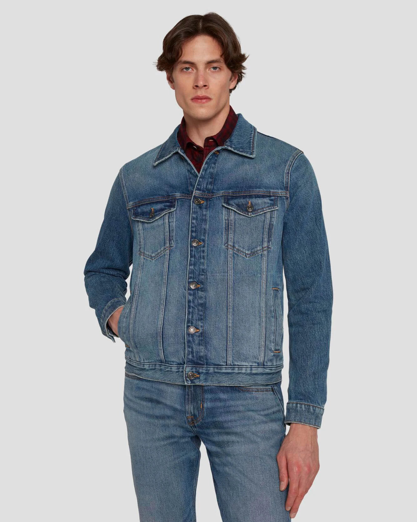 7 For All Mankind Perfect Trucker Jacket In Ramble 4 7 For All Mankind Perfect Trucker Jacket In Ramble - Image 2