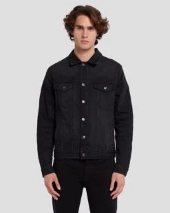 7 For All Mankind Perfect Trucker Jacket In Blindside