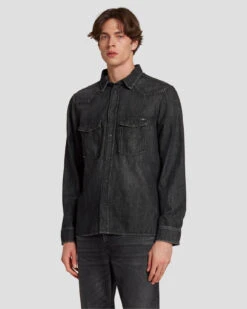 7 For All Mankind Western Denim Shirt In Shake Out