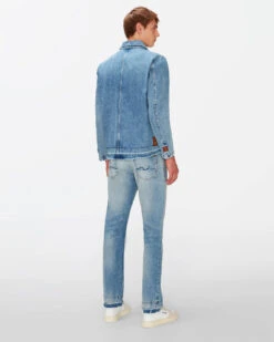 7 For All Mankind Workwear Overshirt In Vintage Blue 9 7 For All Mankind Workwear Overshirt In Vintage Blue -Sleek Fit Style 7T927066 XVB 4