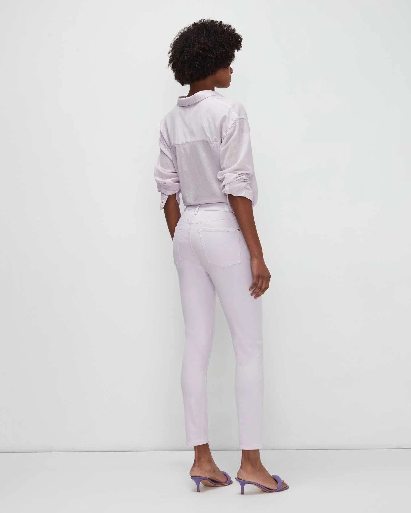 7 For All Mankind High Waist Ankle Skinny In Lilac 6 7 For All Mankind High Waist Ankle Skinny In Lilac - Image 4
